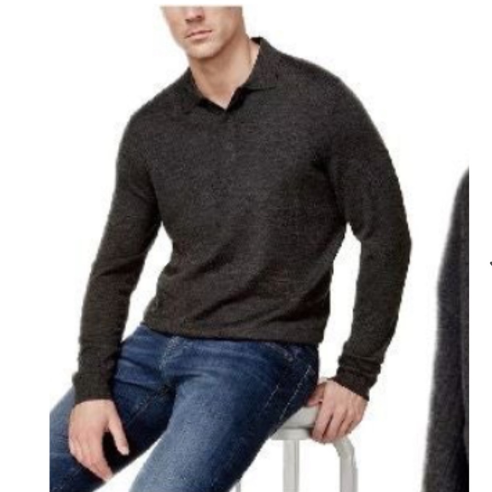 Mens Cellini Grey collared sweater